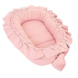 Juego de cuna para recién nacidos – nido para bebé, terciopelo velvet rosa