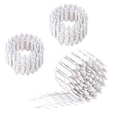 Xiuyer 3pcs Jardín Valla Miniatura Madera Flexibled Hadas Decoración Mini Pequeña Valla Madera para Casa Muñecas Jardín Maceta Bricolaje Manualidades Blanco