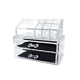 LASE C9, Organizador de Maquillaje Mujer. Guarda y Almacena tu Set de Maquillaje y Cosméticos. Cajón de Metacrilato Transparente para Tocador. Caja Expositora de Pintalabios y Brochas (964109)
