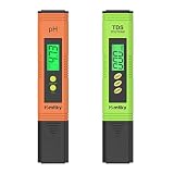 Medidor pH Agua Digital, Medidor TDS Temperatura EC 4 en 1, Phmetro Medidor Ph Digital Calibrado de Calidad del Agua, Peachimetro de 0-14 pH, 0-9999ppm Calibración Automática