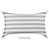 EUGAD Toldo Vela de Sombra Rectangular Protección Rayos UV, Resistente y Transpirable, protección para Patio, Exteriores, Jardín, Color Gris-Blanco 2x3m 0190ZYF