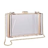 Wudang - Bolso de noche para mujer, de acrílico, moderno, transparente, caja de gelatina, bolso de mano para cross, color, talla 7 x 4,3 x 1,9 Zoll