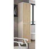 Aquareforma | Columna de Baño Modelo Poole 2 Puertas | Columna Suspendida | Columna 3 Estantes Interiores | Medidas Ancho 35 cm/Alto 150 cm/Fondo 30 cm | Varios Acabados (Bambu)