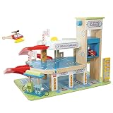 Le Toy Van - icónico Garaje de madera Le Grand Garaje | Juguete de rol de vehículos para niños y niñas - A partir de +3 años
