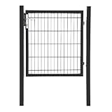 Puerta de jardín verde antracita, puerta de jardín de metal, color antracita (1 x 1 m)