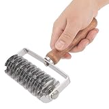 Mango Madera Hogar Acero Inoxidable Rodillo Cuchillo Masa Celosía Cortador Rodillos Cocina Cocina Herramientas Hornear
