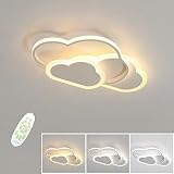Luz de techo LED, lámpara de techo nube creativa, 32W 2700lm 42cm, con control remoto regulable 3000-6500K, blancas Aplique de pared para sala de estar Pasillo de dormitorio y habitación de infantil