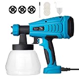 550W Pistola de Pintura Tilswall, 1300ml Gran Recipiente Desmontable, Velocidad Máx 1200ml/min, 3 Patrones de Pulverizar, 3 Boquillas(φ1.0mm/φ1.8mm/φ2.6mm) y 3 Filtros para Pintura de Varias Densidads