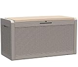 XLLLL Arcon Exterior Impermeable Plástico 380L / 100Gal Wheelie Bin Shed Garden Ratán Resina Resistente A La Intemperie Caja De Almacenamiento De Cubierta De Jardín Al Aire Libre/Caja De Cojín