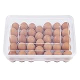 MengH-SHOP Caja Envase para Huevos Plástico Grande Cartón de Huevos para la Nevera Caja con Tapa Huevera Capacidad para 34 Huevos