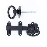 Antikas - bisagra, bilateral con anillo, para la puerta de jardín - cerramiento antiguo - bisagras antiguas - bisagras hierro - herraje forjado puertas - diseño como viejo - cerrojo pestillo