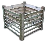 Compostador de madera (medidas: 100 x 100 x 80 cm, capacidad aprox. 800 litros)