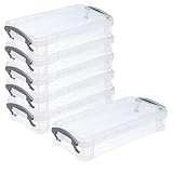 BTSKY - Caja organizadora con 6 compartimentos para almacenamiento de lápices, translúcida