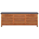 Festnjght Banco de Almacenamiento Jardin, Baúl para Cojines Caja de Almacenamiento Cofre de Madera Maciza para Almohadas Arcón de jardín balcón Exterior
