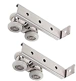 ruedas para puerta corredera de cristal para colgar en la ducha, puerta corredera, rueda de puerta corredera, accesorios de ducha colgantes redondos, rueda de acero inoxidable para colgar