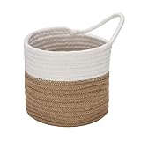 Sea Team Canastas Colgantes de Cuerda de algodón, Canasta de Almacenamiento pequeña Tejida de 6.7 Pulgadas, Bolsa para Colgar Bicicleta, Maceta de Tela, Maceta, Pared, Llavero, billeteras, Gafas