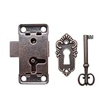 ARTISAN-SH Cerradura Decorativa para Muebles Cerradura y Llave Antiguas, Diseño Vintage Cerradura Puerta Armario - Para Joyero/ Caja de Madera/ Cajón/ Armario/ Caja Antigua