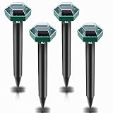Repelente de Ratones 4 Piezas ,Ahuyentador de Ratas,Ahuyentador de Topos Solar,Impermeable Ahuyentador de Ratones,Repelente ultrasonico de Ratones,para jardín Anti Topos,Serpientes, cucarachas