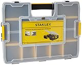 Stanley 1-94-745 - Organizador Sort Master 17 compartimentos, 8 separadores móviles, Tapa antimovimiento, Clips laterales para apilar varios organizadores