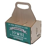Portacervezas de madera, paquete de seis cervezas, caja portadora de seis, portacervezas de seis, regalo cerveza, cumpleaños 40 años, regalo 40 años, de madera, 40 cumpleaños, cumpleaños hombre, 1982