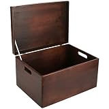 Creative DECO XXL Marrón Grande Caja Madera Decorativa Almacenaje | con Tapa y Asas | 40 x 30 x 24 cm (+/-1cm) | Cofre para Decorar Regalo Decoupage | Juguetes, Documentos, Objetos, Herramientas
