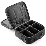 Kit de Maquillaje Neceser Make Up Bolso de Cosméticos Portable Organizador Maletín para Maquillaje Maleta de Makeup Profesional con Cinturón de Hombro(Doble Capa)