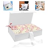 caja de regalo de lujo premium,Caja de regalo de reutilizable Creative box,Caja decorativa con de lazo,Caja de regalo con magnética,Rígida Caja Ce Regalo (blanco)