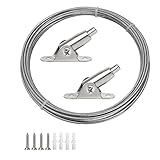 PLCatis Cable Acero Inoxidable 2mm*5M Recubrimiento Cables Acero Sirga acero Inoxidable a Prueba de Herrumbre Para Colgar las Plantas de Escalada de Arte Mantenga Firmemente Hasta 30kg