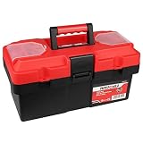 MAXPOWER Caja de Herramientas Vacía Plastico, 360 x 160 x 180mm Caja de Almacenamiento Organizador incluido Bandeja Extraíble con Bloqueo Doble Asegurado
