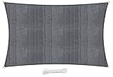 Emooqi Toldo Vela De Sombra, Vela De Sombra Rectangular HDPE 3x4M, Toldo Rectangular/Toldo Vela Parasol Protección Rayos UV y Transpirable Toldo Resistente para Patio, Exteriores, Jardín -Gris Oscuro