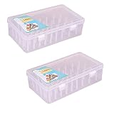 Organizador Caja Bobinas Coser Caja Bobinas Punto Máquina Bordar Organizador Caja Organizador de Bordado de Costura,con 42 Carretes Estuche Organizador de Bobinas Artesanales de Gran Capacidad 2pcs