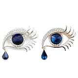 Broches Y Alfileres para 2 Unids Lágrimas De Angel Eyeball Rhinestone Broche Pestañas Cristal Pin Joyería Bufandas Chal Clip Accesorios