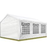 TOOLPORT Carpa para Fiestas 4x6 m en Blanco Lona PE Aprox. 180 g/m² Impermeable Carpa para el jardín con protección UV