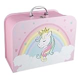 Idena 31420 - Maletín de Regalo de Unicornio, tamaño 23 x 24 x 11 cm, Caja de Regalo, Nacimiento, Fiesta de bebé, Regalo, Caja de Recuerdos, Caja de Almacenamiento, Caja de Fotos