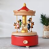 RecontraMago Caja de Música - Diseños con Movimiento Madera - para niños y niñas Mujer Bailarina navideñas Vintage (TIOVIVO)