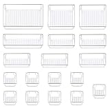 Evance 18 Cajas Organizadoras, Organizador Maquillaje, Cajas Bandejas de Plástico Transparente Apilables Almacenamiento para Cajones, Baño (18 pcs)