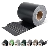 Sekey Tiras de privacidad de PVC Rollo de Valla Opaca Anti-UV Resistente a la Intemperie y Anti-desvanecimiento Protección contra el Viento con 26 x Clips de fijación, Antracita 19 cm x 50 m