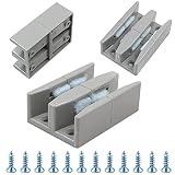 Puerta corrediza de vidrio Guía de piso Abrazadera de vidrio Soporte de estante Sistema de puerta corrediza con rodillo guía de plástico de 3 piezas Accesorios con tornillos.