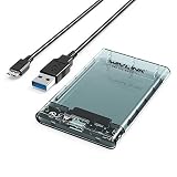 WAVLINK Caja de Disco Duro Externo USB 3.0 a SATA para 2.5 Pulgadas SATA I/II/III HDD SSD Caja de Caja de Disco Duro Soporte Duradero sin Herramientas UASP MAX 2TB 7mm / 9.5mm