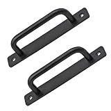2 Manijas Negras para Puertas de Granero, Estilo Moderno, Fáciles de Instalar, Se Pueden Usar para Puertas de Granero, Puertas Corredizas, Con Tornillos