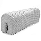 Protector Cuna Barrera Cama 90 cm - Protector Cama anticaida, Infantil Protector Pared Cama niños Gris Claro Minky