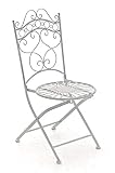 CLP Silla de Jardín Plegable Indra I Silla Plegable en Hierro I Silla de Exterior en Estilo Rústico I Color:, Color:Blanco Envejecido
