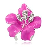 SHANGZHIQIN Broche de Moda para Mujer Precioso, Rosa Flor roja Planta aleación con Incrustaciones de Diamantes Artificiales 丨 Regalo de Boda