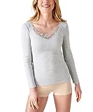 Damart T-Shirt Manches Longues Fine Cote Camiseta, Gris Multicolor, L para Mujer