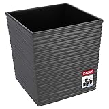 KADAX Maceta de plástico resistente a la intemperie para balcón, terraza, interior, ligera maceta con inserto, maceta para plantas, macetero (altura: 19 cm, grafito)