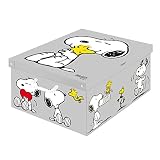 Kanguru Caja de Almacenamiento en cartòn Lavatelli, Snoopy, facil Montaje, Resistente, 39x50x24cm, Grande