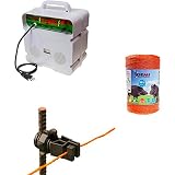 Cercas Eléctrica Para Pastor Eléctrico: 1 Electrificadores 220V + 1 hilo canductores 500 mt 6 mm² + 100 Aisladores para postes de hierro - Cerca Valla Eléctrica para jabalí caballos zorros