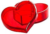 Solly's Clara - Contenedor en forma de corazón de acrílico para joyas, cosméticos - Caja de regalo para niñas - Rojo