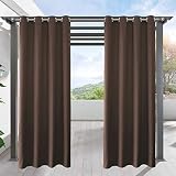 LIFONDER Cortinas opacas para exteriores – Persianas de patio con ojales para interiores y exteriores, resistente al viento, 52 pulgadas de ancho x 95 pulgadas de largo, 1 pieza