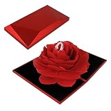 Haisheng Caja de Anillo Caja Joyero Caja Anillo Regalo Caja Anillo San Valentin Caja Anillo 3d Caja Anillo Romantica Caja de Anillo Rosa para El Regalo Sorpresa Boda Día de San Valentín (12*6.6*2.2CM)